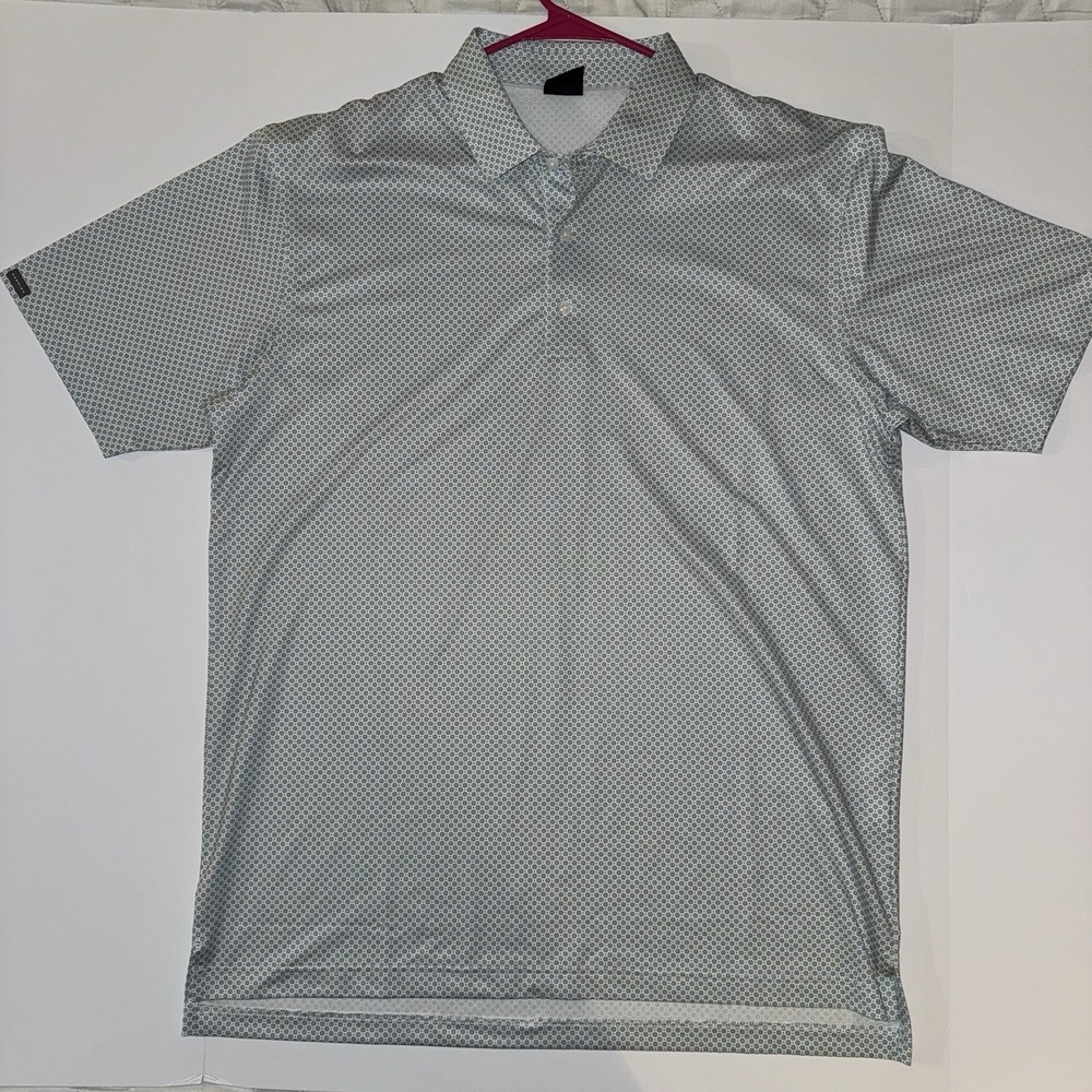 Men's Large Dunning Geometric‎ Pattern Short Sleeve Performance Golf Polo